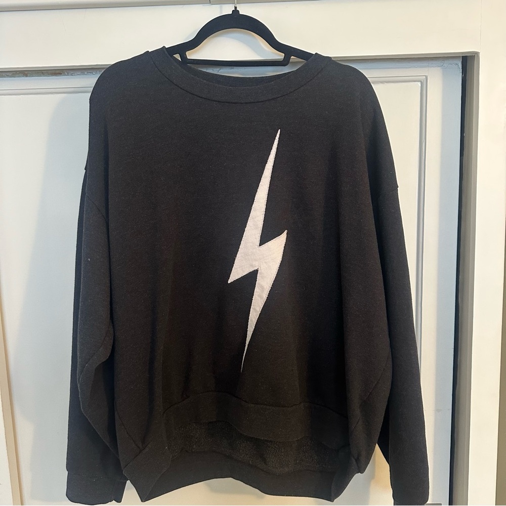 Aviator Nation bolt crew sweatshirt - charcoal